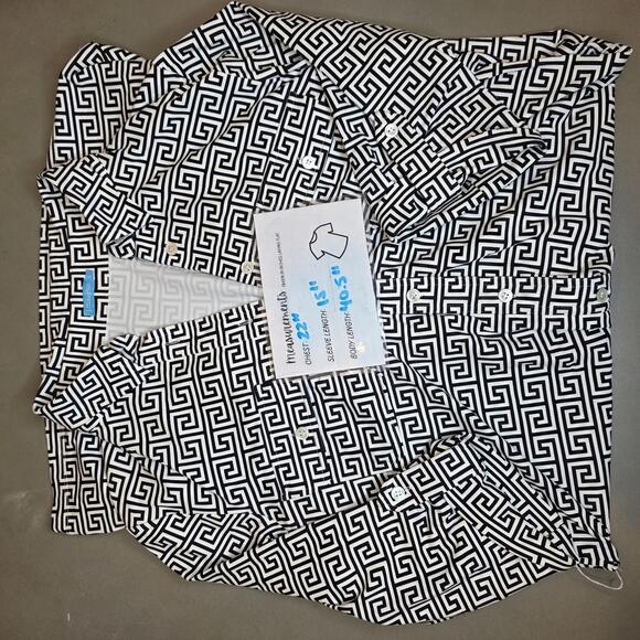 J. McLaughlin Women's Black & White Geometric Button-Up Dress - Size L - Picture 6 of 6